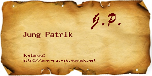 Jung Patrik névjegykártya